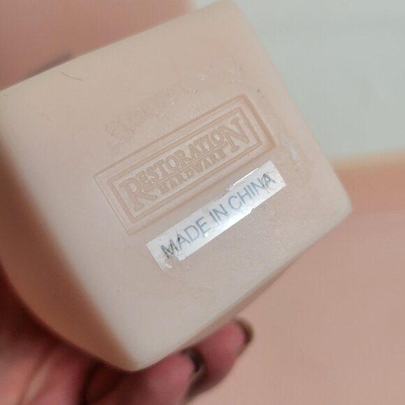 Restoration Hardware Bath Vanity Set Tray Cup Tissue Box Cover Powder Pink - Picture 8 of 9